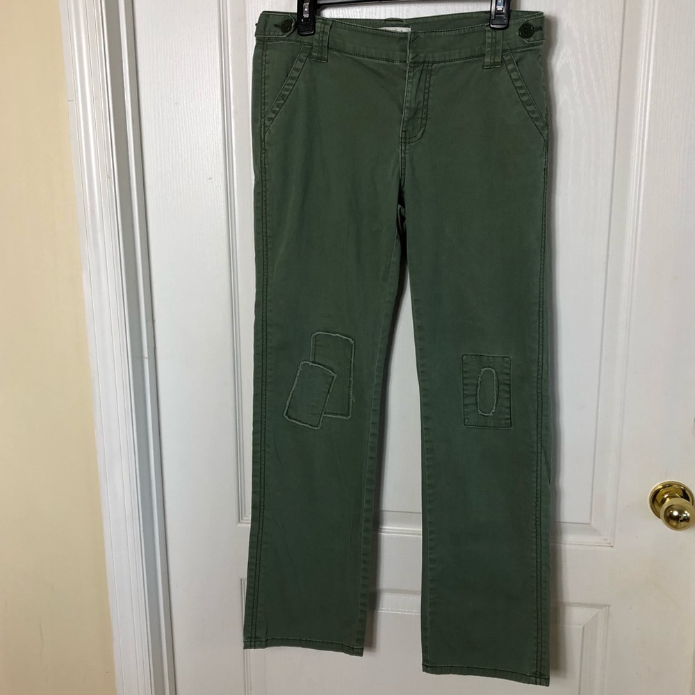 Coldwater Creek Olive Green patchwork pants 8